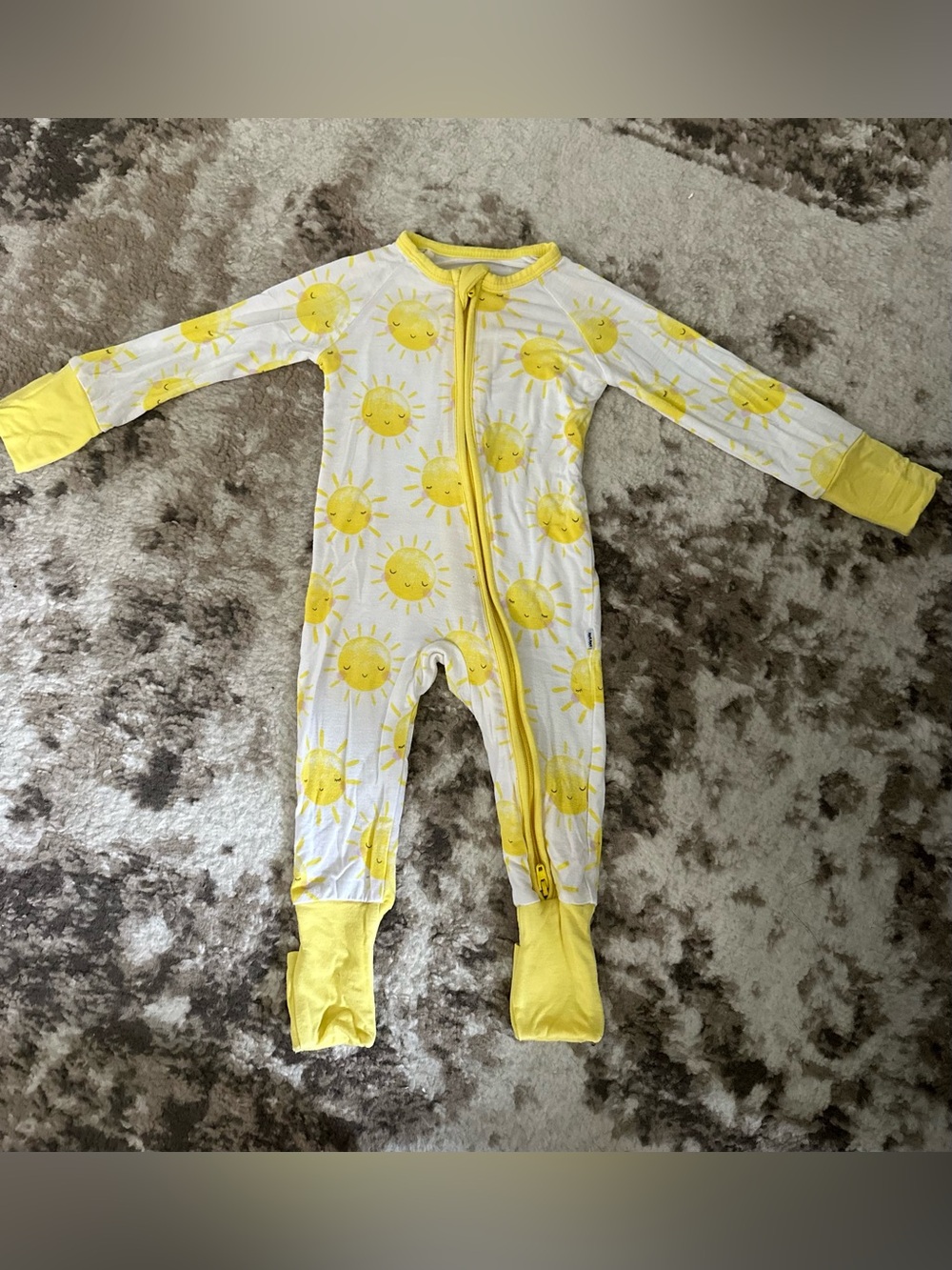 Little Sleepies Yellow Sun Print Kids One-Piece Pajama